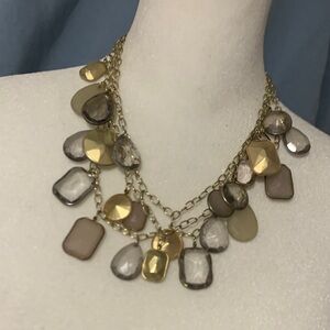 Elegant Gold and Silver Statement Necklace